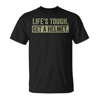 Life's Tough Get A Helmet Man Vintage T-Shirt - Monsterry UK