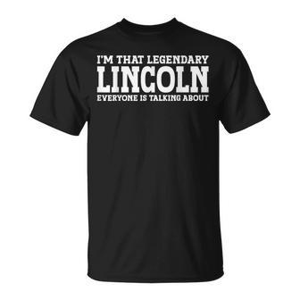 Lincoln Personal Name Lincoln T-Shirt - Monsterry