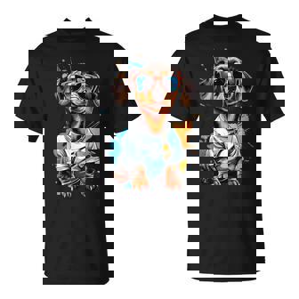 Lindo Cachorro De Perro Salchicha Con Gafas De Sol Camiseta unisex - Regaloses