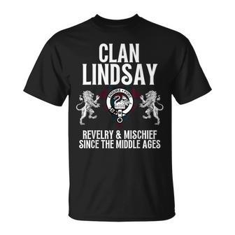 Lindsay Clan Scottish Name Coat Of Arms Tartan Family Party T-Shirt - Seseable