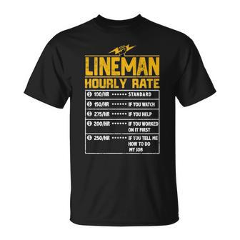 Lineman Hourly Rate For Lineman T-Shirt | Mazezy