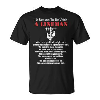To Be With A Lineman Lineman Quotes T-Shirt | Mazezy