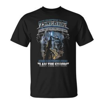 Lineman Whispers Back Fate I Am A Storm T-Shirt | Mazezy