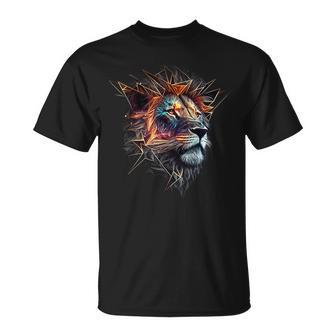 Lion Animal Lover Motif Animal Zoo Print Lion T-Shirt - Seseable