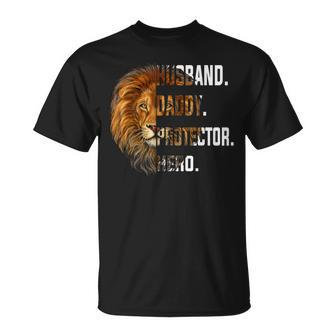 Lion Dad Husband Daddy Protector Hero Fathers Day 2024 T-Shirt - Thegiftio UK
