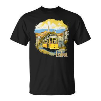 Lisbon Lisboa Tram Vintage T-Shirt - Seseable