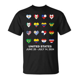 List Flag Of Countries In Copa United States Of America 2024 T-Shirt - Monsterry DE