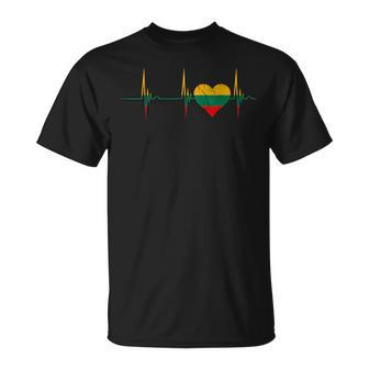 Lithuania Heart Lithuanian Heartbeat Ekg Pulse Lietuva T-Shirt - Thegiftio UK