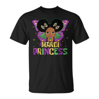Little Girl Mardi Gras Princess Black Melanin Girl Kid T-Shirt - Seseable