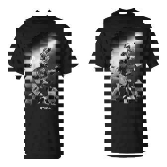 Lobo Rockstar Tocando Rock Guitarra Divertido Camiseta unisex - Regaloses