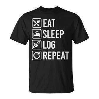 Logger Eat Sleep Repeat T-Shirt | Mazezy