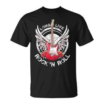 Long Live Rock And Roll Rock&Roll Vintage Electric Guitars T-Shirt - Seseable