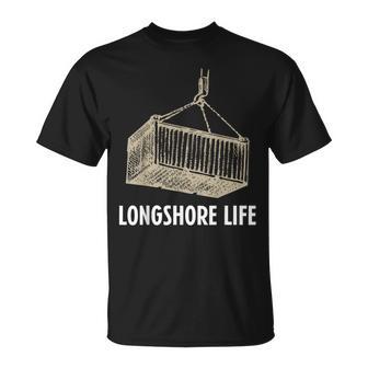 Longshore Life Cranes Containers T-Shirt - Monsterry UK