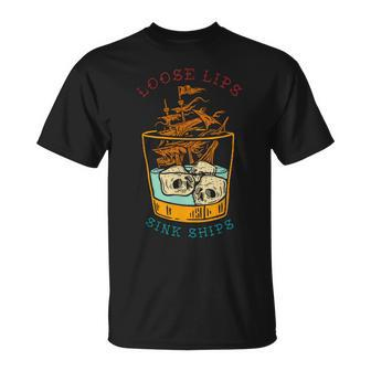Loose Lips Sink Ships Retro T-Shirt - Thegiftio UK