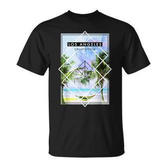 Los Angeles California Geometric Urban Beach Graphic T-Shirt - Monsterry AU