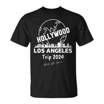 Los Angeles Hollywood La Skyline Trip 2024 Here We Come T-Shirt - Thegiftio UK