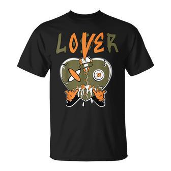 Loser Lover Drip Heart Olive Green 5S Matching For Women T-Shirt | Mazezy
