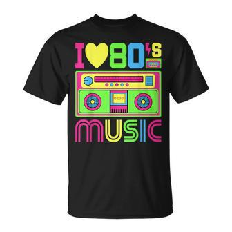 I Love 80'S Music 1980S Themed Party 80'S Outfit 80S Costume T-Shirt - Thegiftio UK