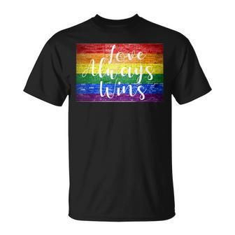 Love Always Wins Gay Pride Rainbow Graffiti Cfd Lettering T-Shirt - Monsterry DE