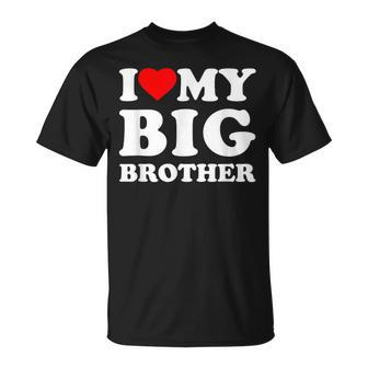 I Love My Big Brother Heart T-Shirt | Mazezy
