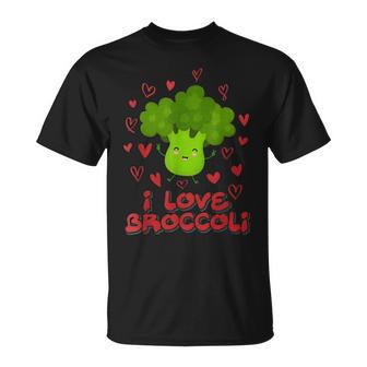 I Love Broccoli S T-Shirt - Seseable