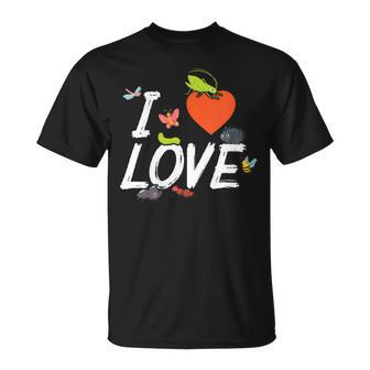 I Love Bugs Entomology Student Insects Studying Lover T-Shirt - Monsterry CA