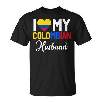 I Love My Colombian Husband Canada Flag Married Couple T-Shirt - Monsterry CA