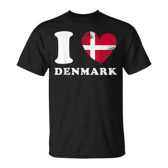 I Love Denmark Heart Flag Denmark T-Shirt - Thegiftio UK