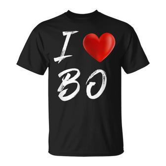 I Love Heart Bo Family Name T T-Shirt - Seseable