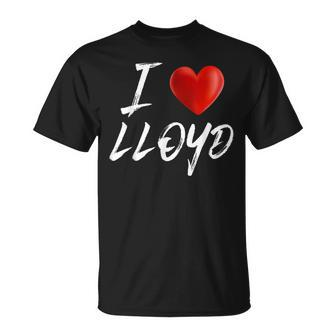 I Love Heart Lloyd Family Name T T-Shirt - Seseable