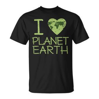 I Love Heart Planet Earth Globe T T-Shirt - Monsterry AU