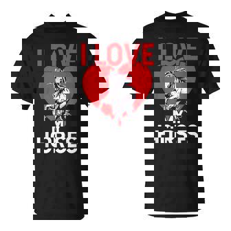 I Love My Horses Rider Horse Lover Riding Equestrian T-Shirt - Thegiftio UK