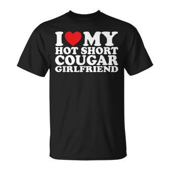 I Love My Hot Short Cougar Girlfriend I Heart My Cougar Gf T-Shirt | Mazezy DE
