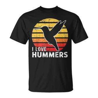 I Love Hummers Bird Vintage Sunset Colibri T-Shirt - Monsterry CA