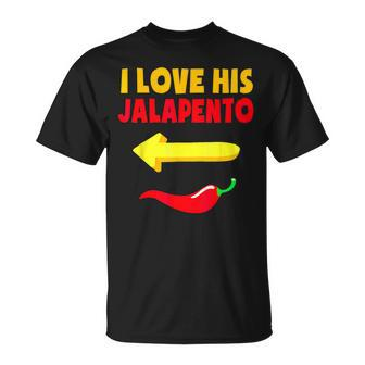 I Love His Jalapeno Matching Couple Cinco De Mayo Womens T-Shirt - Monsterry UK