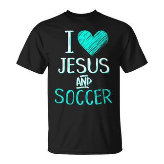 I Love Jesus And Soccer Christian Futbal Goalie T-Shirt - Monsterry UK