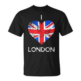 I Love London Distressed Union Jack Heart T-Shirt - Monsterry AU