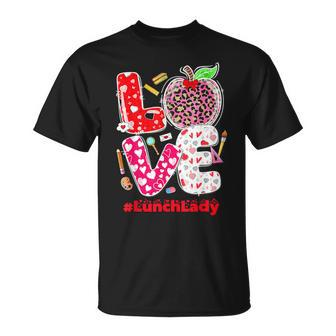 Love Lunch Lady Heart Valentine's Day Cafeteria Worker T-Shirt - Monsterry