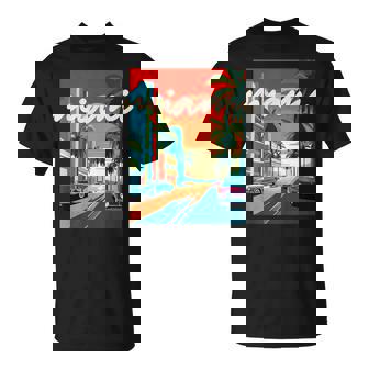 I Love Miami Illustration Colorée De Miami T-Shirt - Cadeauxyz