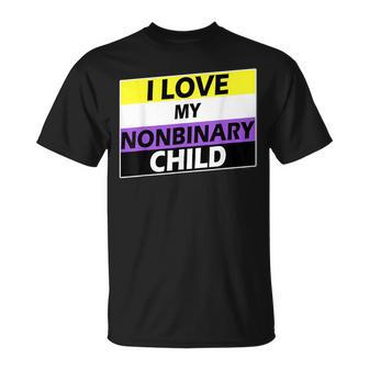 I Love My Nonbinary Child Lgbt Non Binary Awareness Dad Mom T-Shirt - Monsterry UK