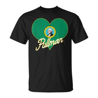 I Love Pullman Washington Heart State Flag Hometown Pride T-Shirt - Monsterry AU