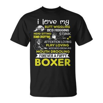 I Love My Puppy Boxer Butt Wiggling Boxer Dog T T-Shirt | Mazezy