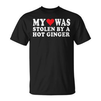 Love My Redhead Girlfriend Heart Stolen By Hot Ginger Mens T-Shirt | Mazezy