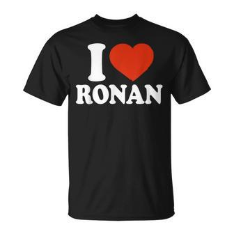 I Love Ronan I Heart Ronan Red Heart Valentine T-Shirt - Seseable