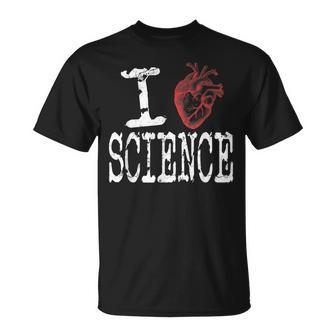 I Love Science Cool Heart Graphic Awesome Science Lover T-Shirt - Monsterry