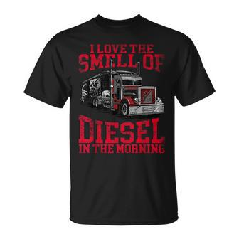 I Love The Smell Of Diesel In The Morning Cool Trucker T-Shirt | Mazezy