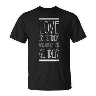 Love Is Tender And Knows No Gender Lgbt Genderqueer Pride T-Shirt - Monsterry AU