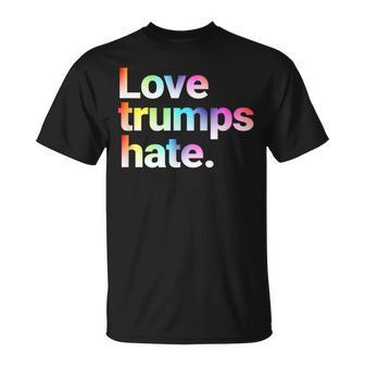 Love Trumps Hate Lgbtq Rainbow Pride Support T-Shirt - Monsterry AU