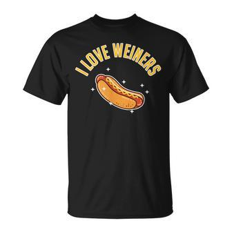 I Love Weiners Food Sausage Hot Dog Lover T-Shirt - Monsterry DE
