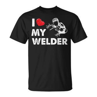 I Love My Welder Welder Wife Girls T-Shirt - Monsterry DE